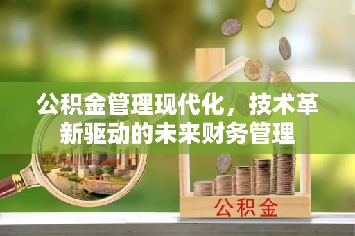 顺城公积金管理现代化，技术革新驱动的未来财务管理