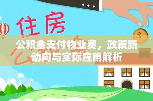 顺城公积金支付物业费，政策新动向与实际应用解析
